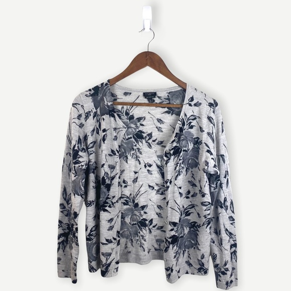 Talbots Pure Merino Wool Charming Cardigan Floral - Picture 4 of 6